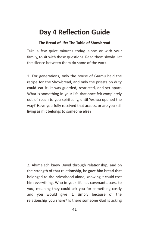 Take Me In, Day 4: The Bread of Life, booklet page 43