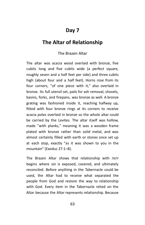 Take Me In, Day 7: The Altar of Relationship, booklet page 65