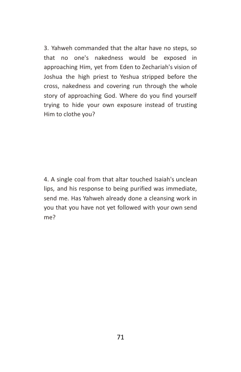 Take Me In, Day 7: The Altar of Relationship, booklet page 73