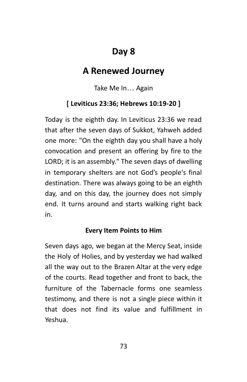 Take Me In, Day 8: A Renewed Journey, booklet page 75
