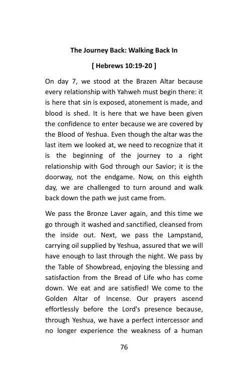 Take Me In, Day 8: A Renewed Journey, booklet page 78