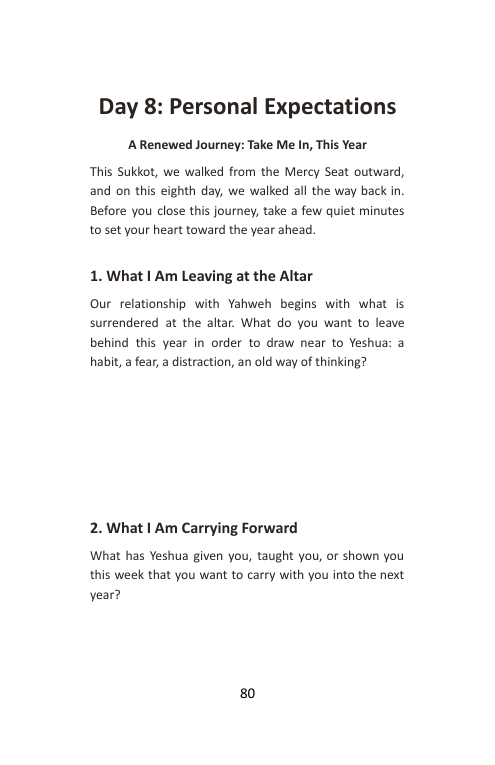 Take Me In, Day 8: A Renewed Journey, booklet page 82